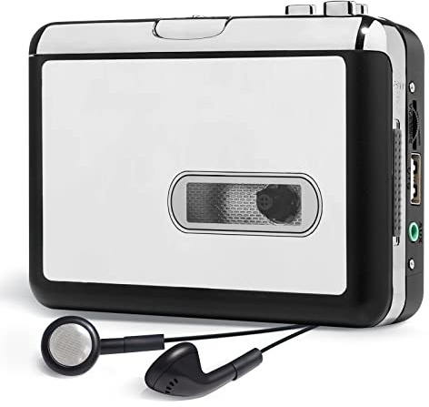 Reshow Lettore di cassette portatile, miglior convertitore autonomo da USB a MP3, convertitore da audiocassetta a digitale, si divide automaticamente, argento