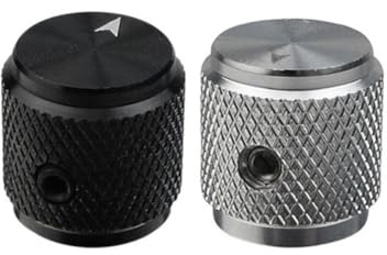 BESPORTBLE 2 Satz Metall Lautstärkeregler und Potiknöpfe für E gitarre und E bass Gerändelte Aluminium Drehknöpfe Silberfarbene Gitarrenzubehör für Lautstärke und Klangregelung