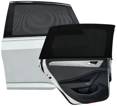 2 Pcs Parasol Coche Lateral, Parasol de Coche para Ventana Lateral Trasera | Máxima Protección contra Rayos UVA, Compatible con la mayoría de los vehículos