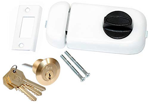 Kastenschloss Zusatzschloss Türzusatzschloss Weiss Fana 60 Außenzylinder Türschloß