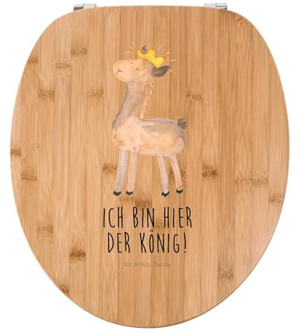 Mr. & Mrs. Panda Motiv WC Sitz Lama König - Geschenk, Toilettendeckel, Klodeckel, Papa, Klobrille, Alpaka, Königin, Toilette, WC-Sitz, Kollegin