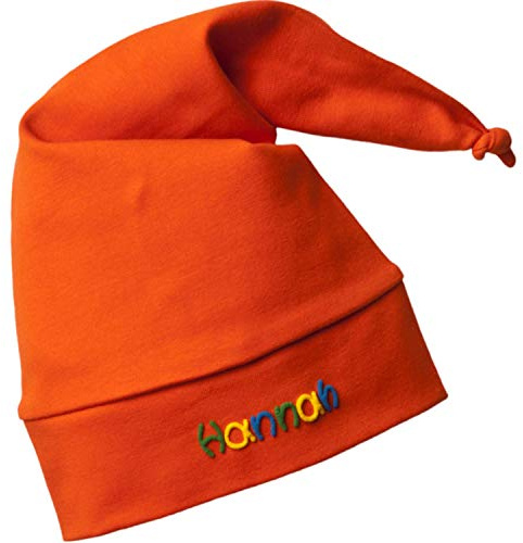 Zipfelmütze Orange mit Namen - Mütze für Kinder Winter personalisiert - Wintermütze Kindermütze in verschiedenen Farben Mädchen Junge mit Wunschbeschriftung