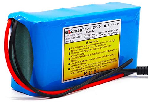 Paquete De Batería De Iones De Litio De Batería De 24 V 6 Ah, Ciclomotor De Bicicleta Eléctrica De 29,4 V 6000 Mah/Batería De Iones De Litio con BMS + Cargador