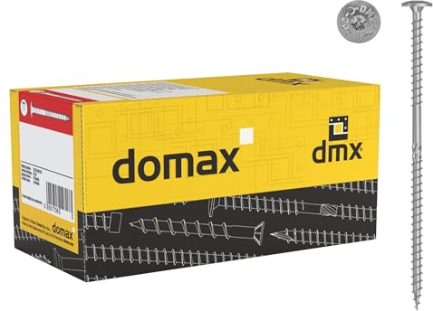DMX Holzschrauben Torx - Tellerkopfschrauben 8x180 - Doppelgewinde für Aufsparrendämmung - Konstruktionsschrauben - Schrauben Set 50 Stück - Flachkopfschrauben - Montageschrauben