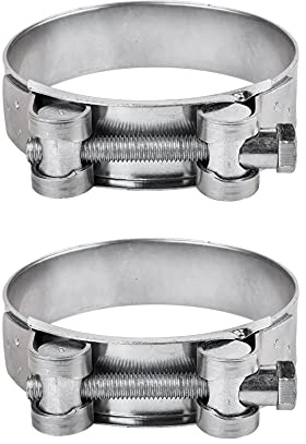 (2 Stück) Rohrschellen 74–79 mm, starke verstärkte Rohrschellen, verzinkte Stahlrohr-Schlauchschellenbefestigungen (2 Stück, 74–79 mm)