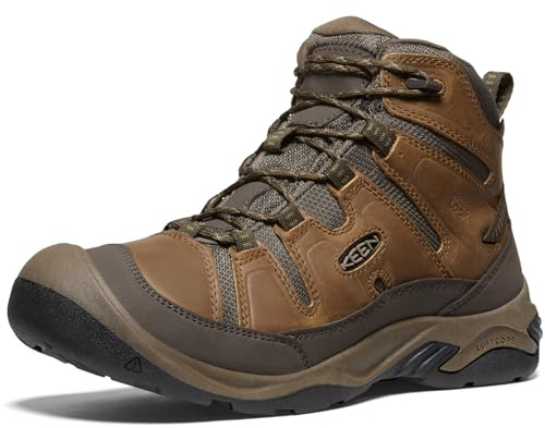 KEEN Circadia Mid Waterproof, Botas para Senderismo Hombre, Bison/Brindle, 44 EU