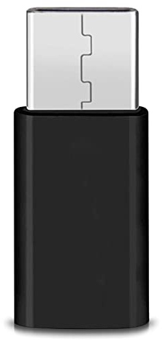 NAUC Adaptateur Micro USB vers USB-C Mâle Convertit 2.0 à 3.1, Noir, 2 pièces