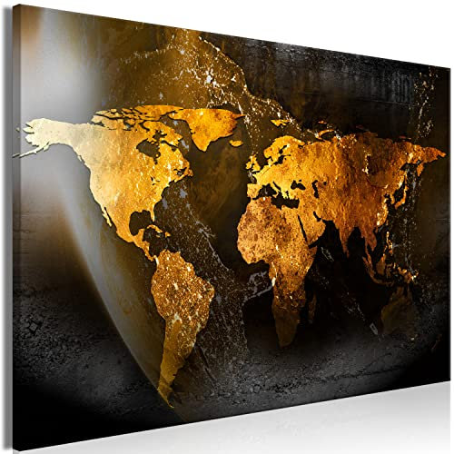 murando - Wandbilder XXL Weltkarte 120x80 cm Leinwandbild 1 tlg Kunstdruck modern Wanbilder XXL Wanddekoration Design Wand Bild Kontinente Karte Abstrakt Globus k-C-10022-b-a