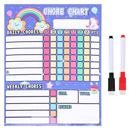 jojofuny 1satz Belohnungstafel Für Mädchen Motivierende Verhaltens Und Aufgabenübersicht Mit Kühlschrankmagnet Praktischer Kalender Für Hausarbeit Und Alltägliche Routinen