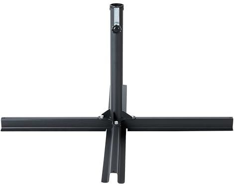 Beliani Base en Croix pour Parasol en Acier Noir 4,5 Kg 100 cm Usage Extérieur Vicchio
