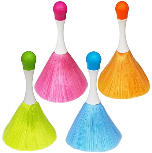 4 Pack 8 Hand Grips Microfiber Washable Duster, Suitable for Light Daily Household Dusting, Electrostatic Feather Duster Brush,Cleaning Supplies for Book,Screen,Sofa,Car,Furniture,Photo Frames