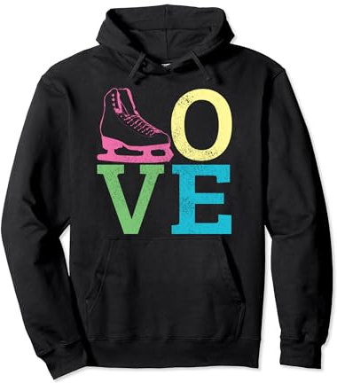Schlittschuh Eiskunstlauf Eislaufen LOVE Geschenk Pullover Hoodie
