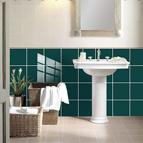 Piastrelle Adesive Cucina 20x20 Verde Smeraldo Piastrelle Adesive Bagno Pavimento Adesivo Paraschizzi Cucina Adesivo Piastrelle Ceramica Carta Adesiva per Mobili Vintage（10 pezzi）