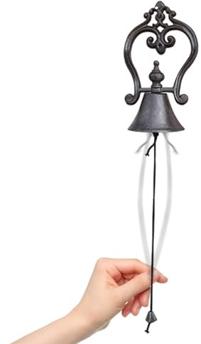 TARAKO Rustikales Gusseisen-Glockenspiel - Vintage-Windspiel, rustikale melierte Glocke mit klarem Klang | Heimdekorationsprodukte für Parks, Teehäuser, Gärten, Balkone, Wohnzimmer und Innenhöfe