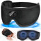 LC-dolida Eye Mask Bluetooth Headphones Built-in 38 Soothing White Noise, 100% Blackout 3D Music Sleep Headphones, Wireless Face Mask Headphones for Travel, Nap Sleeping, Shift Work