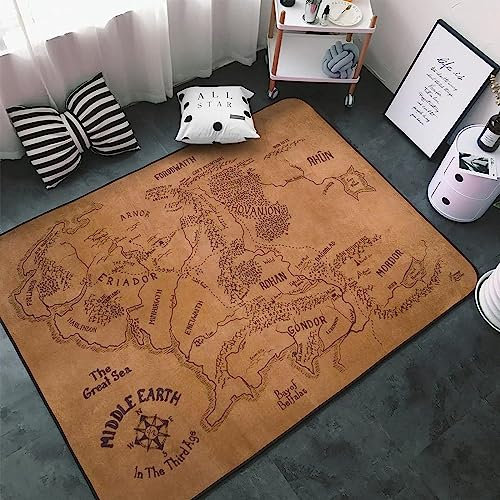 Kind Teppich 200 X 300 Cm / 78,74 X 118,1 Zoll, Schlafzimmer Teppich, 3D Teppiche Wohnzimmer Teppiche Weich Rutschfest Teppich Für Wohnzimmer Schlafzimmer Bettvorleger Vintage Alte Weltkarte -1D2A-F1J