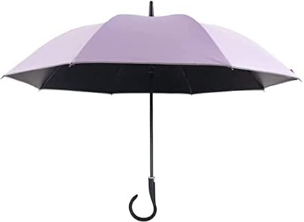 DRMEE Regenschirm Sturmfest Winddichter Golfschirm, Automatischer Offener Stockschirm Mit 3M-Reflexstreifen, Hakengriff, Cane-Regenschirm Umbrella Schirm (Color : Purple, Size : 83cm)