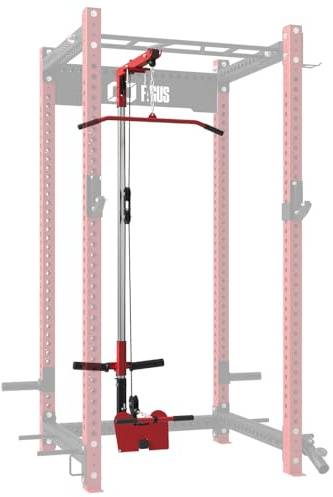 FAGUS H LAT Pull Down Attachment for 3x3 Power Cage, 2000lbs Multi-Function Power Rack, Commercial Squat Rack for Home Gym Free Weight with Attachment Set, Red