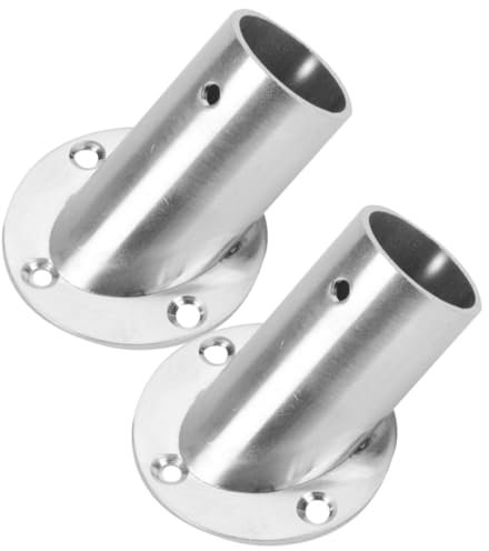 AOKWAWALIY 2pcs Angled Clothes Rail Closet Brackets Closet Bar Bracket Towel Rod Support Shower Curtain Rod Holders Towel Flange Rod Holder Closet Rod Support Towel Pole Pedestal Pole Socket