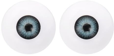 PATIKIL 30mm Ojos Falsos 1 Par de Ojos de Acrílico Realistas Medio Ojos de Plástico para Máscaras Adornos de Halloween Arte y Manualidades Azul Gris
