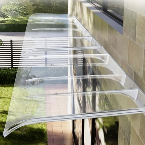 Vordertürmarkisen außen – Regen- und Schneeschutz – Polycarbonat-Baldachin Markise – UV-Schutz – dicke transparente Abdeckung – Wohnmobil-Sonnenschutz für Fensterdach – Außenbereich, Garten, Veranda,