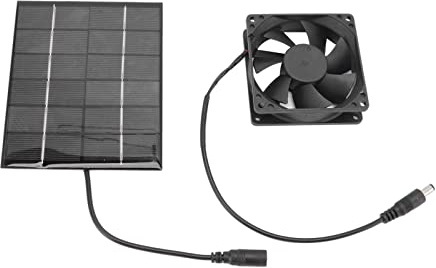2W Solar-Abluftventilator Haustier Hühnerstall | Solargetriebener Luftstrom Für Käfige, Robustes Abs-Gehäuse, Ventilator Für Gewächshaus Schuppen Garage, Weiß