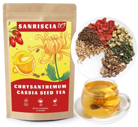 Chrysanthemum Cassia Seed(120g, 8gX15Bags), Kidney Detox Tea,Cassia Alata Leaf、Dandelion Root、Goji Berries Combination Herbal Tea