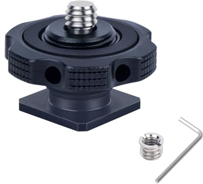 Mechrig Cold Shoe Adapter with Dual 1/4 & 3/8 Screw Mount – Aluminum Alloy Camera Mount for Tripod, Microphone, LED Light, DSLR – Anti-Scratch Quick Release (62049)