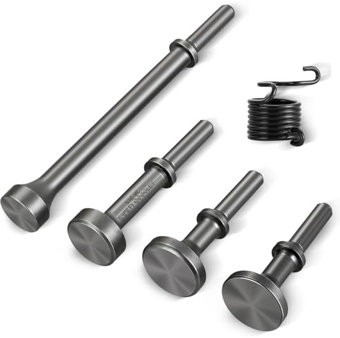 FLKQC Smoothing Air Hammer Bits Set, 5Pcs Smoothing Pneumatic Air Hammer Chisel Bits Tools Kit, Air Hammer Atachments Air Chisel Bits with Spring, Power Hammer Drills Tools, Demolition Hammers