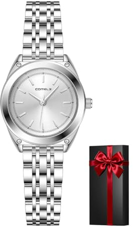 CIVO Uhr Damen Silber Wasserdicht: Vintage Klein Edelstahl Analog Armbanduhr Damen - Klassiker Rund Quartz Damenuhren