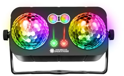 Generic Luce a Doppia Testa a LED con Attivazione del Suono e Telecomando, Luce da Festa Strobo per Barra KTV DJ Disco