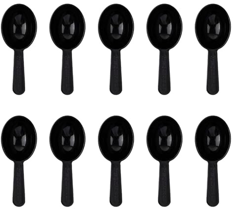 10 Stück Messlöffel Set – 7g Dosierlöffel aus wiederverwendbarem Kunststoff, ideal für Kaffee, Tee, Holy Energy, Proteinpulver, Waschmittel, Milchpulver – Schwarz