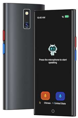 Traducteur Vocal Puce mise à NiveauTraducteur vocal en Temps réel bidirectionnel 150 langues AI en ligne Traduction Téléphonique Pas de WiFi Nécessaire Écran HD de 5,5 pour les Voyages