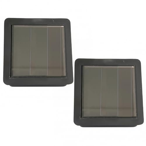 DAGLLGEW Solar Light Replacement Top, 2-Pack Waterproof Square Panel with Warm White LED for Outdoor Solar Lamps, Replacement Light Parts for Garden Decor Parts