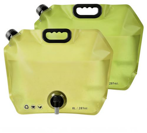 Kunoli 2 Stück Faltbarer Wasserkanister mit Hahn, Wasserkanister Camping 8L | Auslaufsicherer Weiter Öffnung, Wiederverwendbare Wasserbehälter, Ideal für Camping, Wandern, Picknick, BBQ, Reisen & Outdoor