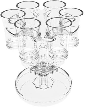 Distributore di bicchieri da shot – Set di servizio in acrilico da 156 g (tazze da 45 ml) | Even stazione di versamento liquido, supporto per bevande trasparente, accessorio decorativo per bevande