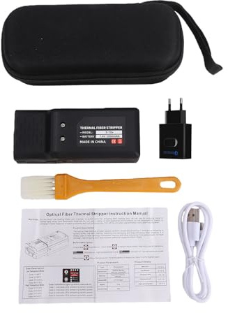 Fafeicy S-10+ Pince à Dénuder Thermique à Fibre Optique Rechargeable 2000 MAh Pince à Dénuder Chauffante pour 1 à 48 Cœurs de Fibre Nue et Câble Ruban pour les équipes de Maintena (Prise UE)