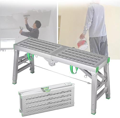 LMMIAOZ Attrezzatura per ponteggi Pieghevoli - Ponteggi Portatili, Piattaforma di Lavoro affidabile, Torre per ponteggi, Scala, Sgabello, Panca per soffitto - Carico Massimo 880