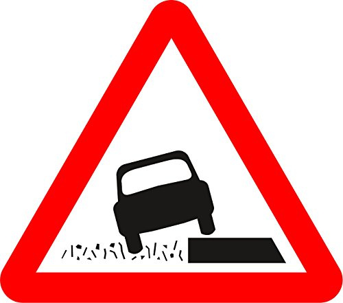 Soft verges Road safety sign - 3mm Aluminium sign fitted with 2 strips Channel to rear for mounting on post 300mm x 300mm
