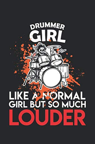 Notenheft: Das Notenbuch für alle Schlagzeuger ♦ über 100 blanko Seiten im 6x9 Format zum niederschreiben deiner besten Songs und Lieder ♦ Motiv: Drummer girl 3