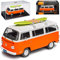 NEW Volkwagen T2 Orange Weiss Personen Transporter Bus mit Surfbrett 1967-1979 1/43 Ixo Modell Auto