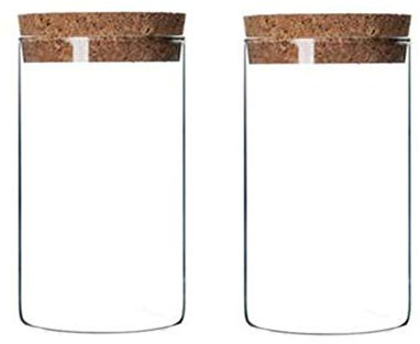 2 contenitori in vetro trasparente da 300ml con tappo in sughero contenitore ermetico per alimenti da cucina per chicchi di caffè tè sale biscotti frutta secca frutta secca e caramelle