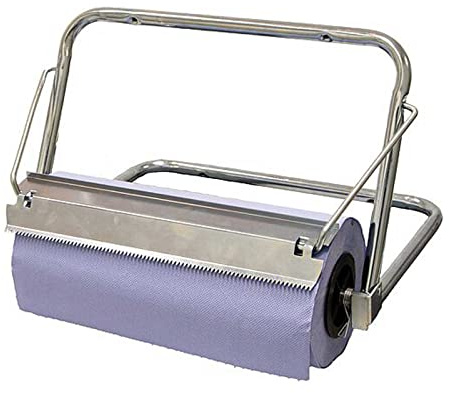 FRONTTOOL Putzrollenhalter Wand | Metall Wandhalter für Papierrollen 38 cm | Robuste Halterung mit Abrissschiene | Ideal für Werkstatt, Garage & Keller | Platzsparende Montage inkl. Fixierungslöcher