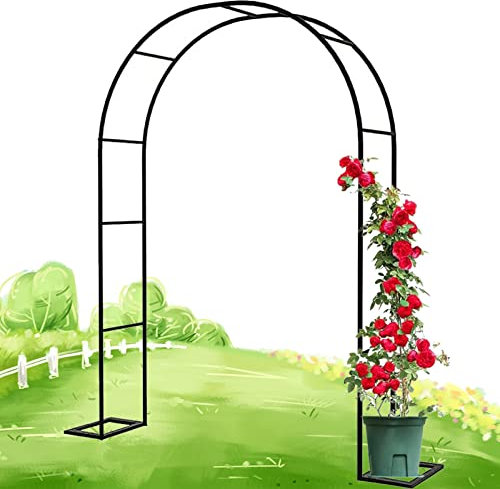 LYAH Rosenbogen Garten Rosengestell Torbogen Breite 120CM~350CM Metallbögen Verzinkt Gartenbogen Rankgitter Für Kletterpflanzen, Garten Rasen Patio Hochzeitsdekorationen (Size : 160x220CM/5.2x7.2ft)