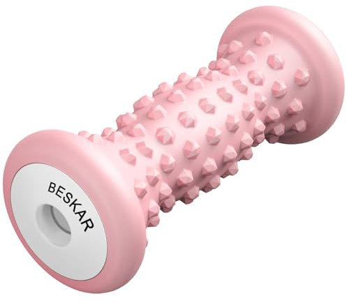 BESKAR Fußmassagerolle für Plantarfasziitis, Tragbarer Gummi Massagerolle zur Linderung Fußgewölbe-Schmerzen, Fuß-Triggerpunkttherapie & Tiefengewebemuskel, Fuß-Reflexzonenmassage
