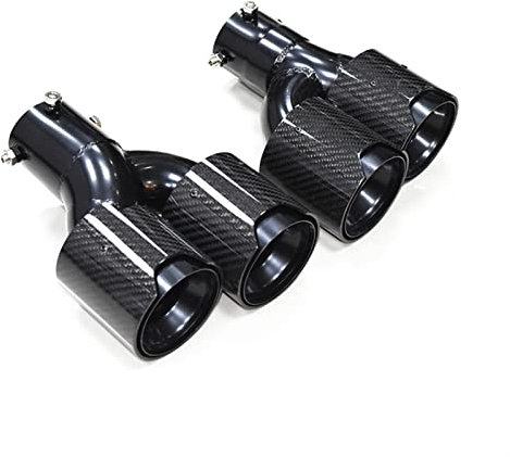 WEHOMY 1 Paar Auto Kohlefaser Dual Endrohr Für BMW G20 G21 330i 2019 2020 Schalldämpfer Endrohr Auspuffblenden (Color : Schwarz)