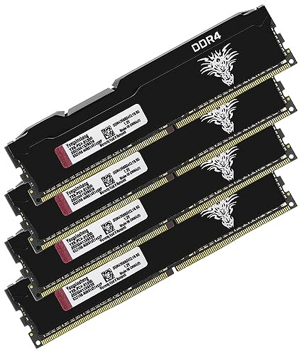 Yongxinsheng DDR4 2666MHz 32GB-kit (8GBx4) Desktop RAM PC4-21300 UDIMM Non-ECC Obufferad 1,2V 288-stift CL19 PC-datorminneuppgradering Modul Arbetsminne