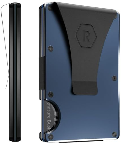 The Ridge Minimalist Slim Wallet for Men – Kreditkartenetui mit RFID-Blockierung auf der Vordertasche – kleine Geldbörsen für Männer aus Aluminium und Metall mit Geldklammer (Carbonfaser)