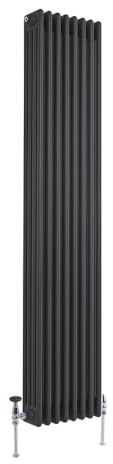 MILANO Anthracite Cast Iron Style Vertical 4 Column Radiator 1800 x 380mm