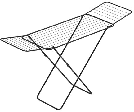 Rörets Wäscheständer Tony – verriegelbare Flügel – Sicherheitssperre – 50x181x92 cm – 18 m Trockenfläche - Design und Qualität von Schwedens stärkster Trockenständermarke (Black)